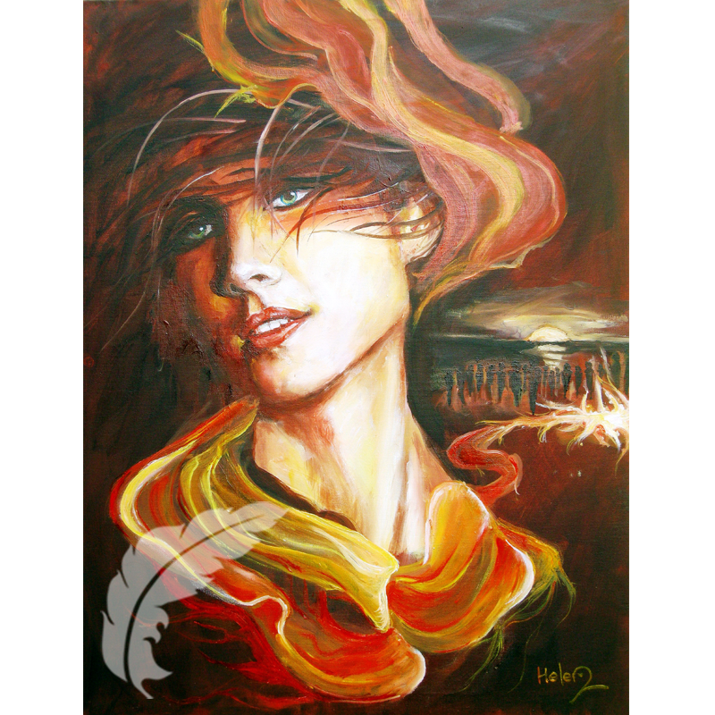 The Goddess Bridgid/Bridget - The Memory - Celtic Wheel Goddess Paintings - Mythical Art Helen O'Sullivan Milltown Kerry Ireland