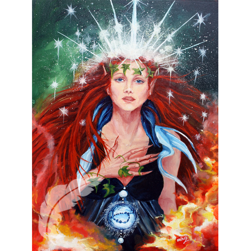 The Goddess Áine - Celtic Wheel Goddess Paintings - Mythical Art Helen O'Sullivan Milltown Kerry Ireland