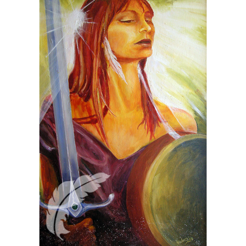 The Goddess Maedbh - Celtic Wheel Goddess Paintings - Mythical Art Helen O'Sullivan Milltown Kerry Ireland