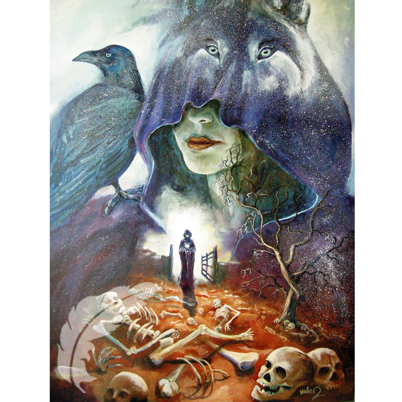 The Goddess Tlachtga - Celtic Wheel Goddess Paintings - Mythical Art Helen O'Sullivan Milltown Kerry Ireland